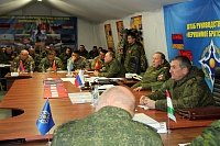 During the first stage of the joint exercise with the CSTO Peacekeeping Forces "The Indestructible Brotherhood - 2018", the plan of a peacekeeping operation in a conditional state was worked out. The officers of the Joint Staff for the first time entered 